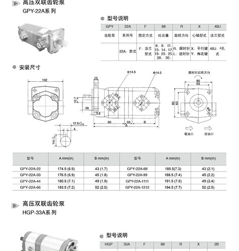 Dekema双联齿轮泵GPY-22A-F3030R - 图0