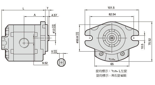 钰盟HONOR齿轮泵1PM2P09R/L 1PM1P0SR/L 1PM1P01R/L 1PM1P13R/L - 图1