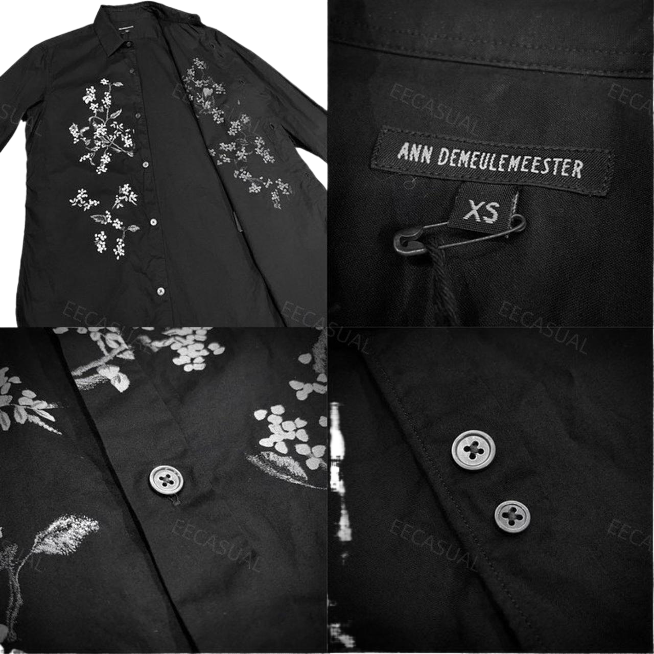 ANN DEMEULEMEESTER黑色花长袖衬衫 18SS-图3