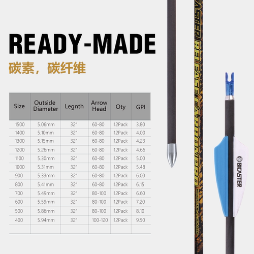 BICASTER贝卡思特4.2碳素箭防爆尾竞技射箭反曲弓碳纤箭胶羽成品 - 图0