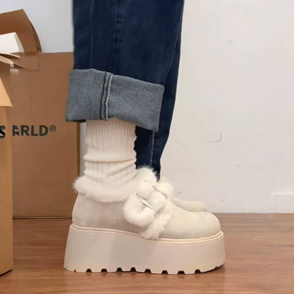 小个子加绒保暖雪地靴2025年新款秋冬季时尚百搭加棉勃肯鞋,淘宝优惠券,粉丝福利购,淘宝优惠卷