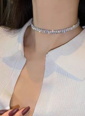 韩国轻奢小众简约锆石项链