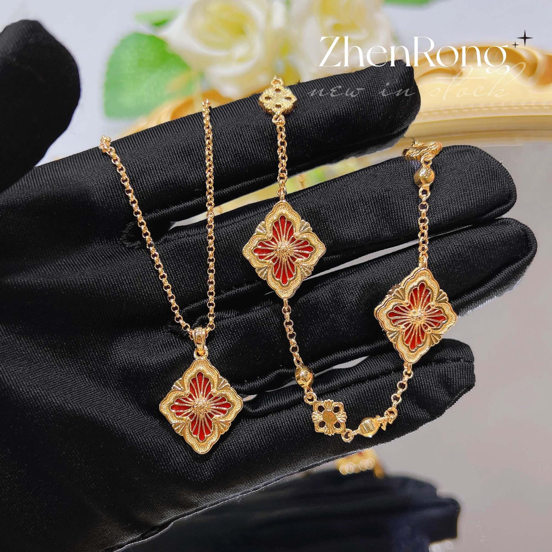 Palace style Fritillaria set four-leaf clover three colors