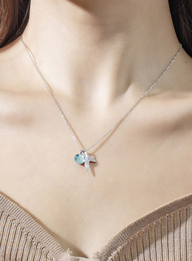 仙女项链海蓝宝石鱼尾巴女