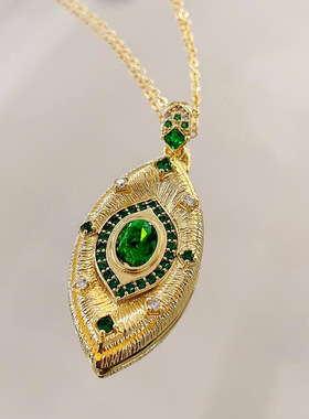 女恶魔之眼项链法式套装项链戒指