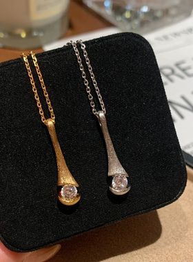 中古拉丝小蛮腰香水瓶金色吊坠