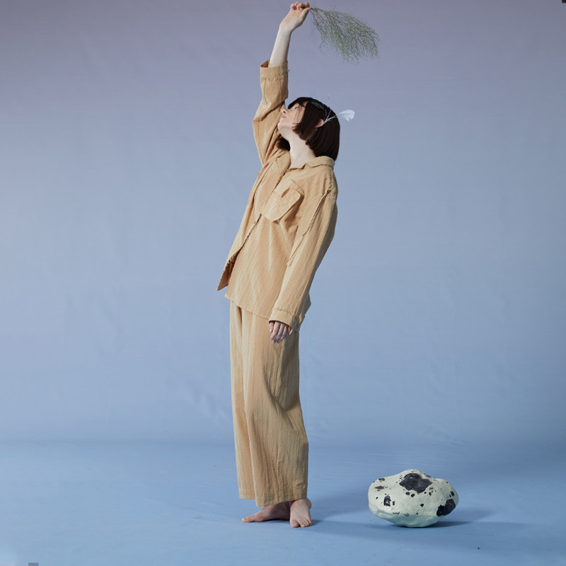 朵朵可可睡衣女春夏新款梭织提花翻领长袖长裤纯棉简约家居服套装,淘宝优惠券,粉丝福利购,淘宝优惠卷