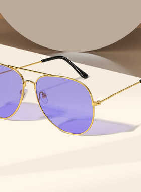 彩色跨境飞行员金属墨镜时尚