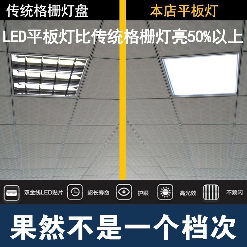 led平板灯600*600集成吊顶灯300300面板灯超薄卫生间天花板厨房灯 - 图0