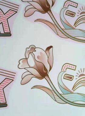 免漆烫金花纸家具大理石