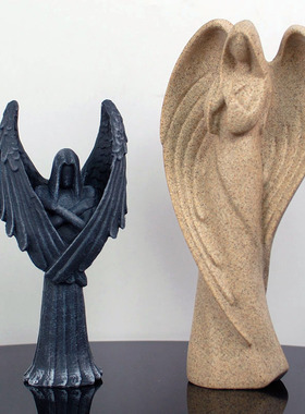 树脂砂岩北欧客厅书心守护天使