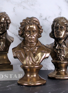 冷铸铜贝多芬肖邦莫扎特人像雕塑