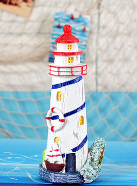 儿童房卡通风树脂海盗船男孩灯塔