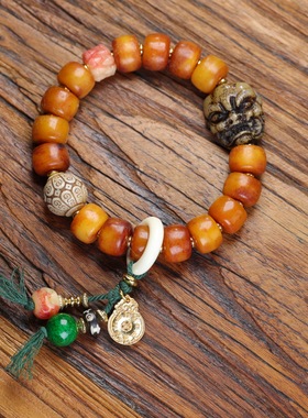 牦牛骨批发民族风手持西藏单圈藏式手男女牛骨头手串批发招财