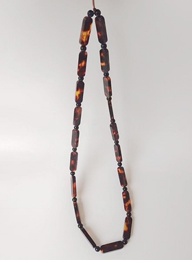 复古工艺山龟甲壳色竹节款项链