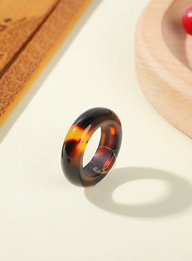 8mm圆戒戒指豹纹跑环指环