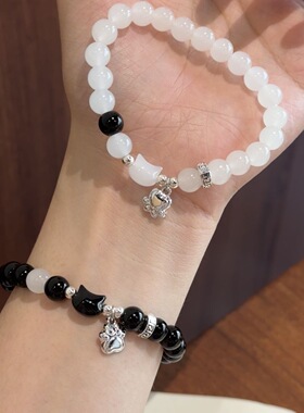 磁吸猫咪手链女夏轻奢小众甜美ins精致新款高级闺蜜手串情侣