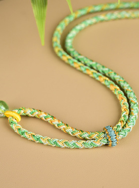 直播货源批发藏式唐卡吊坠绳泰国佛牌链手工编织项链快拆扣挂脖绳