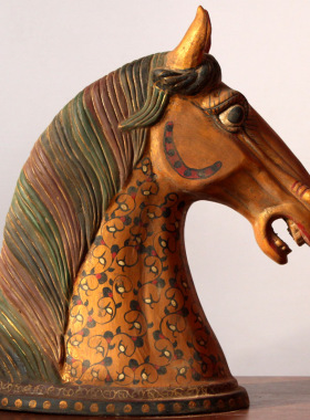 陶瓷摆件仿古马头桌面工艺品