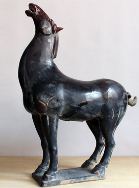 仿古三彩艺术品软装中式天马摆件