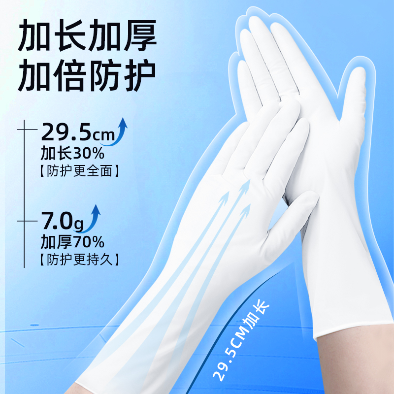 蓝帆医疗医用丁腈手套一次性食品级医生检查20只抗菌级洗碗家务