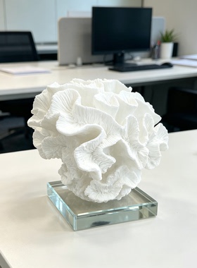 白色珊瑚海洋生物造型桌面摆件