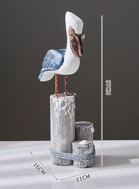 实木树桩鸟地中海家居装饰摆件