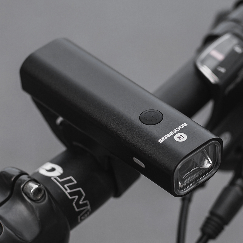 洛克兄弟自行车灯夜骑强光手电筒USB充电前灯防雨山地车骑行装备-图2