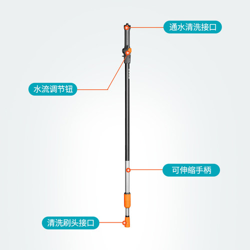 德国进口嘉丁拿GARDENA 1.5-2.6米可调 家用专业通水清洗清洁手柄 - 图0