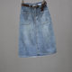 Mid-length denim skirt, versatile skirt that looks slimming