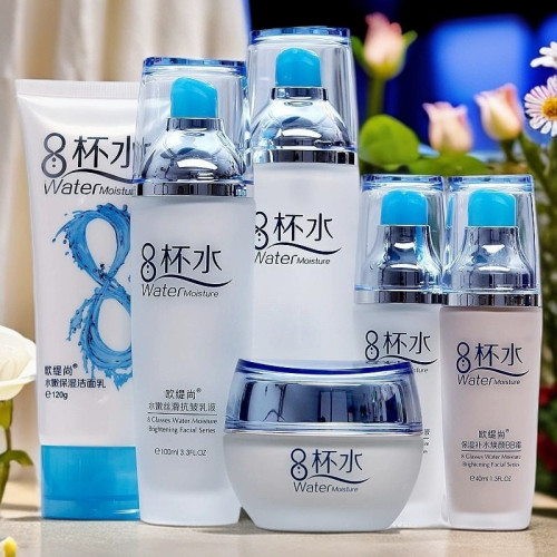 八杯水套装补水保湿化妆品清爽控油正学生女收缩毛孔8杯水乳护肤 - 图0