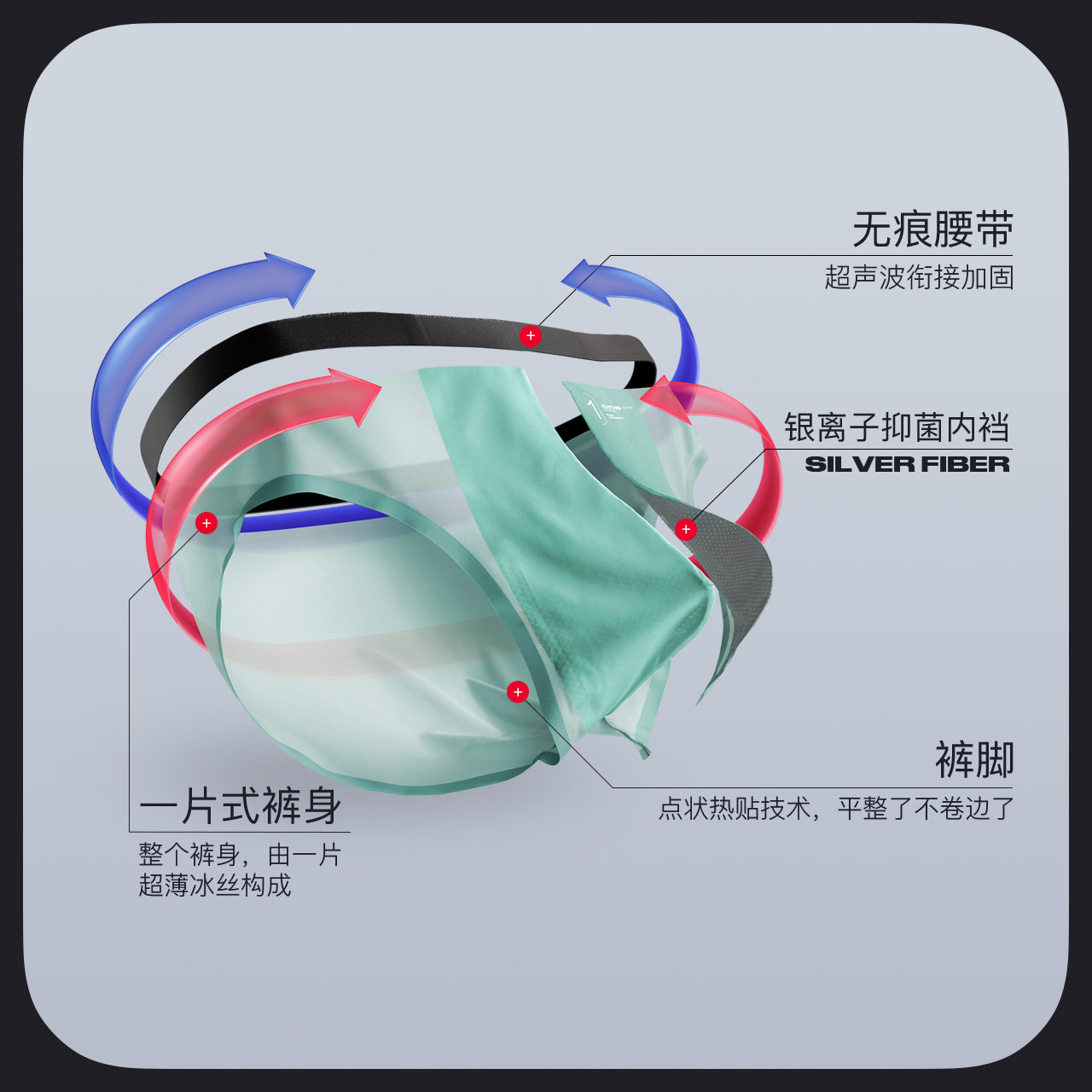 七号公馆3条冰丝薄透气无痕三角裤 七号公馆内裤