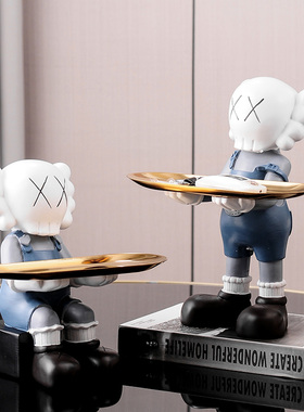 轻奢客厅玄关柜放钥匙收纳托盘暴力熊大摆件家居高档装饰品办公桌