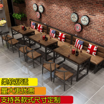 Cassette sofa Custom Theme West Restaurant Barbecue Shop Bar Table And Chairs Combined Retro Iron Art Fire Pot Shop Industrial Wind