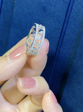 培育钻18K金女欧美露珠戒指时尚