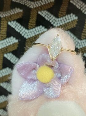 18k玫瑰金培育钻戒指定制INS风女