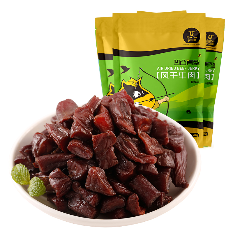 【宠粉】科尔沁内蒙古牛肉粒凹凸有型200g 特产休闲零食独立包装