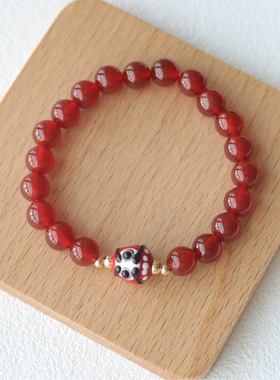 白色重生达摩开运手链