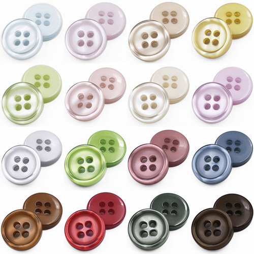 珠光衬衣扣子彩色圆形衬衫短袖针织钮扣女士连衣裙雪纺T恤小纽扣 - 图0