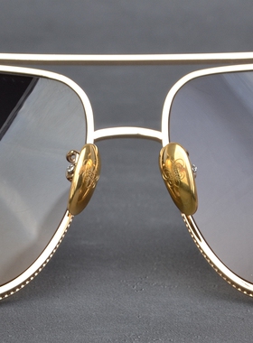 重工奢华纯钛太阳镜男潮流飞行员个性复古墨镜女加宽大框显瘦黑超