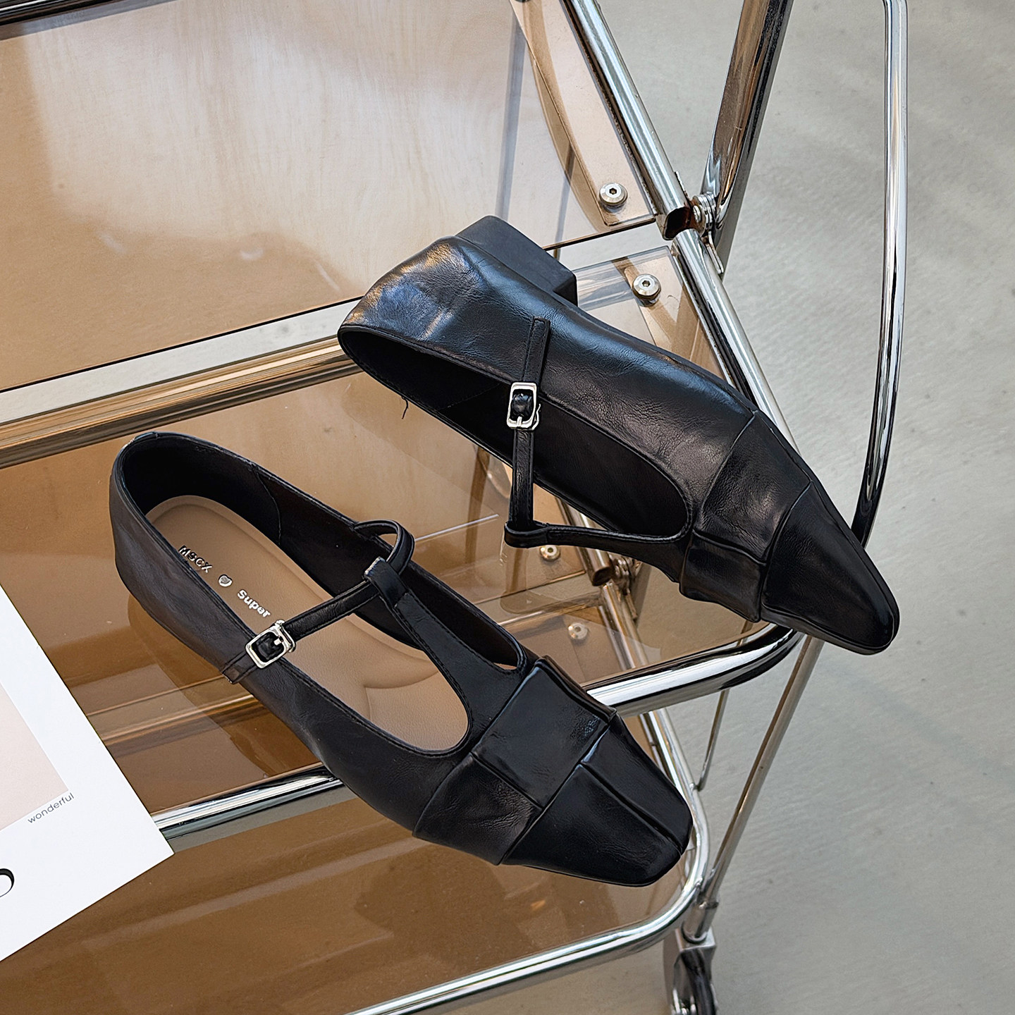 法式玛丽珍鞋女2026新款配裙子T字带扣拼接设计方头浅口平底单鞋,淘宝优惠券,粉丝福利购,淘宝优惠卷