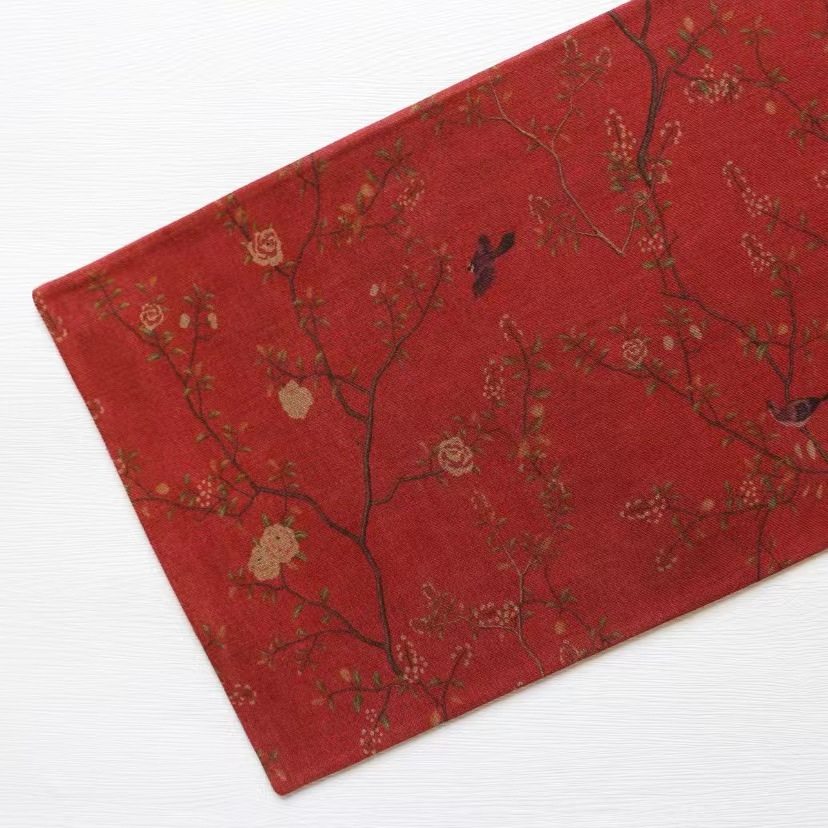 香云纱茶席双面复古红色茶桌垫中式花鸟桌旗国风国潮茶杯垫壶垫子,淘宝优惠券,粉丝福利购,淘宝优惠卷