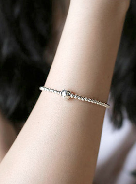 纯银百搭串珠手环chic风同款