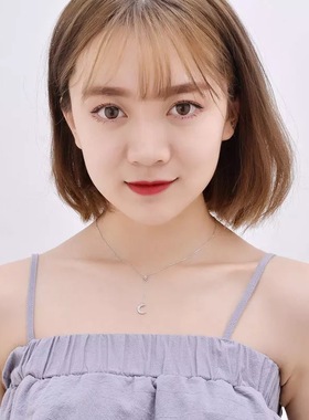 SERICA s925纯银星星月亮项链女 美少女锁骨链 Y字项链 V形项链女