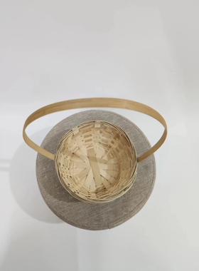 竹制用品圆篮开业花篮篮子插花手提采摘蓝水果篮鲜花蓝手工竹蓝