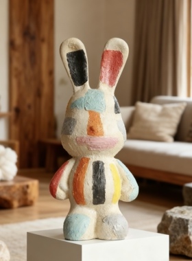 也木手作陶瓷花瓶双耳大口径花插花器酒店民宿手工艺术品装饰