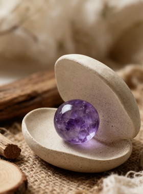 陶瓷水晶球底托现代简约女生卧室石头装饰品摆件桌面玄关床头柜小