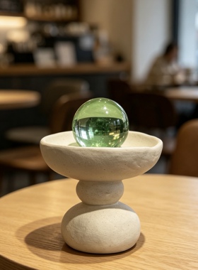 中古侘寂风紫水晶洞底座托盘纯实木桌面客厅风水玄关装饰茶几摆件