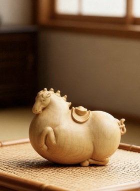 中古风黄杨木唐马小装饰品摆件马年新年礼物桌面酒柜玄关创意摆设