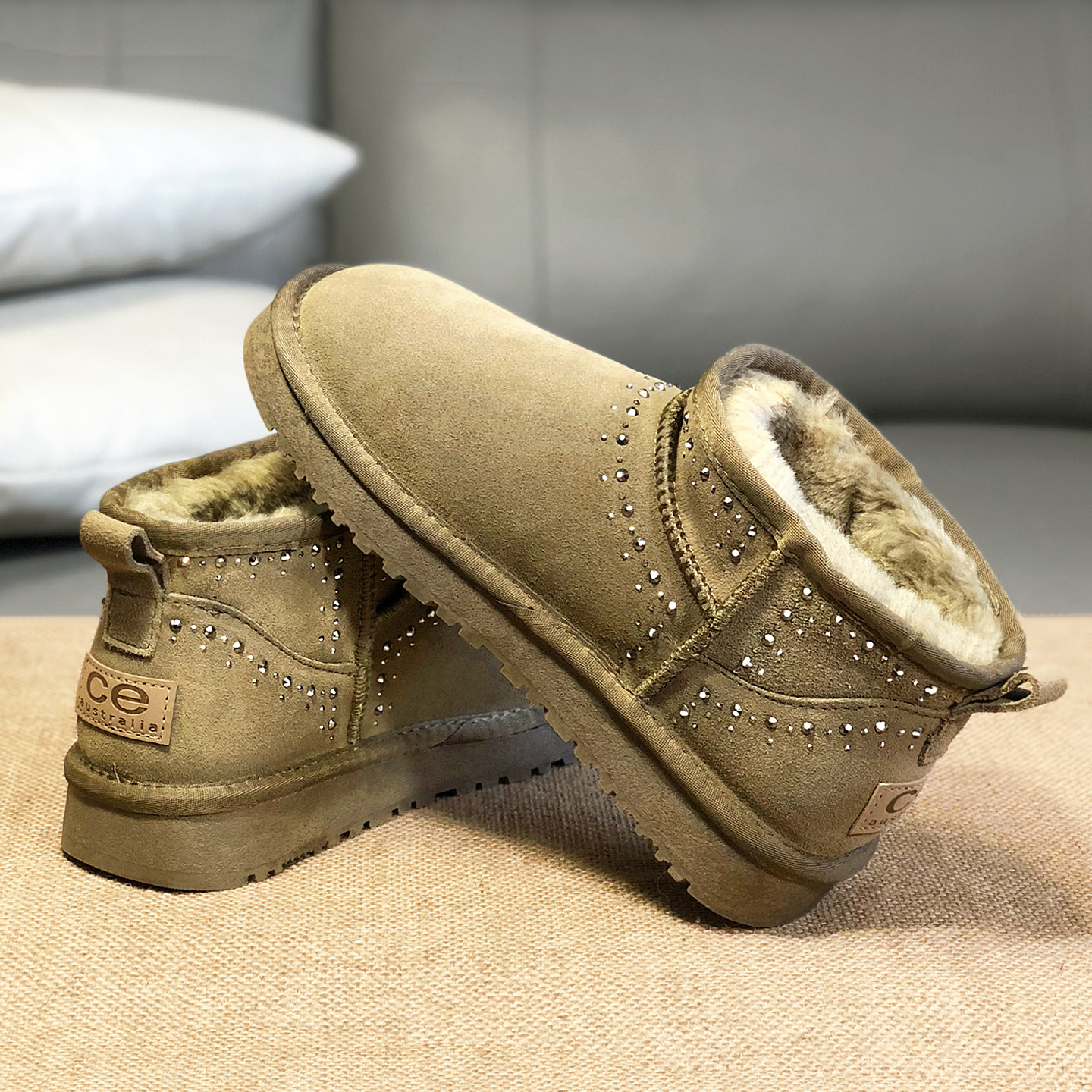 冬季新款雪地靴女短筒平底真皮加绒保暖防滑懒人鞋一脚蹬短靴棉鞋,淘宝优惠券,粉丝福利购,淘宝优惠卷